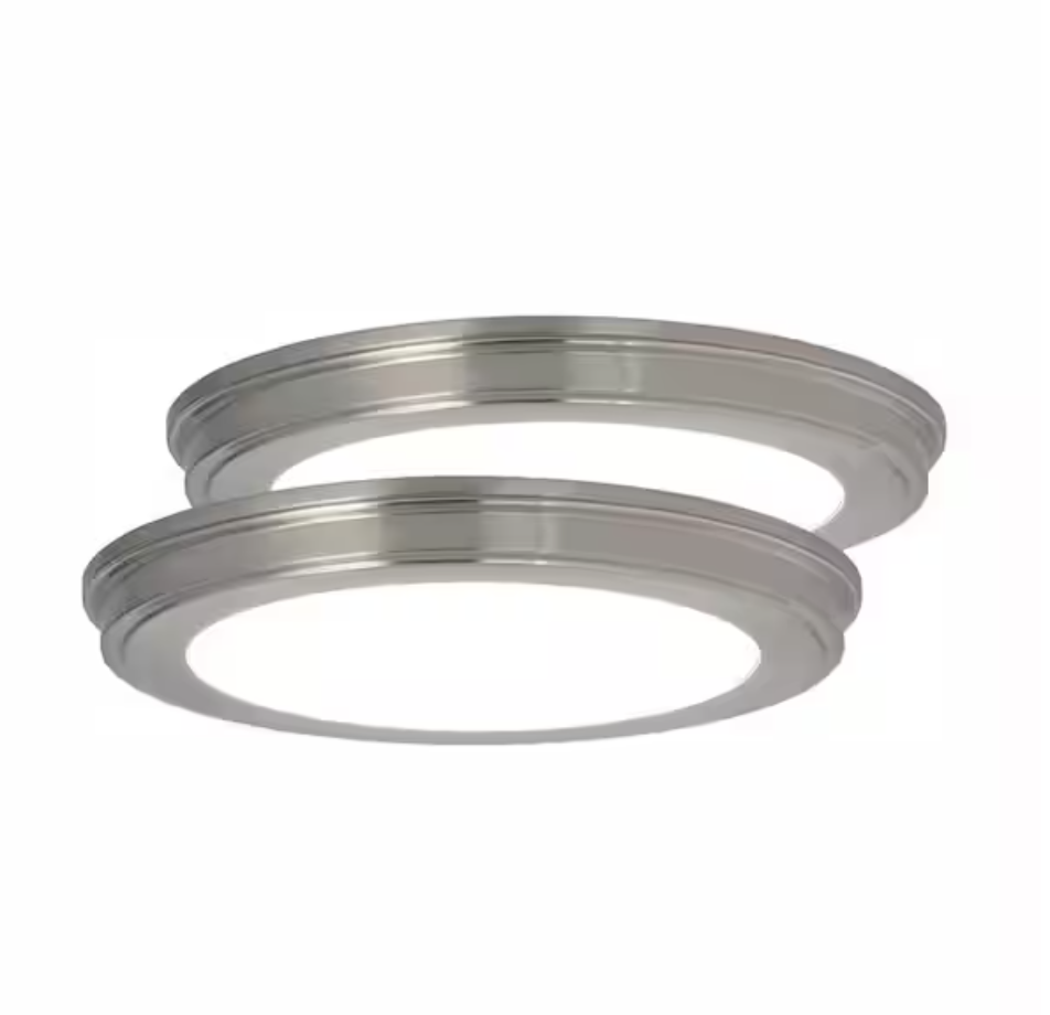 [1003334178] 13 in. Brushed Nickel Selectable CCT Color Changing LED Round Ce