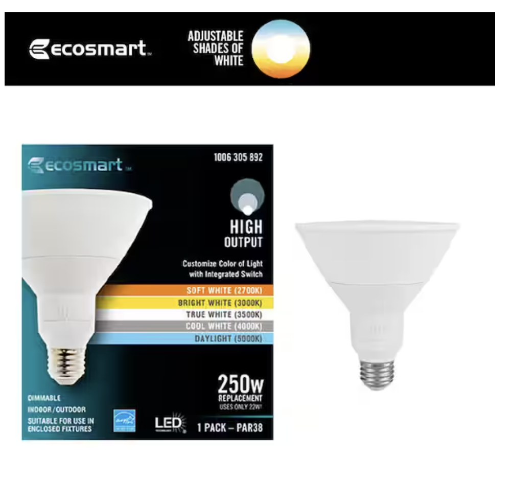 [1006305892] 250-Watt Equivalent PAR38 Dimmable CEC LED Spot Light Bulb with 