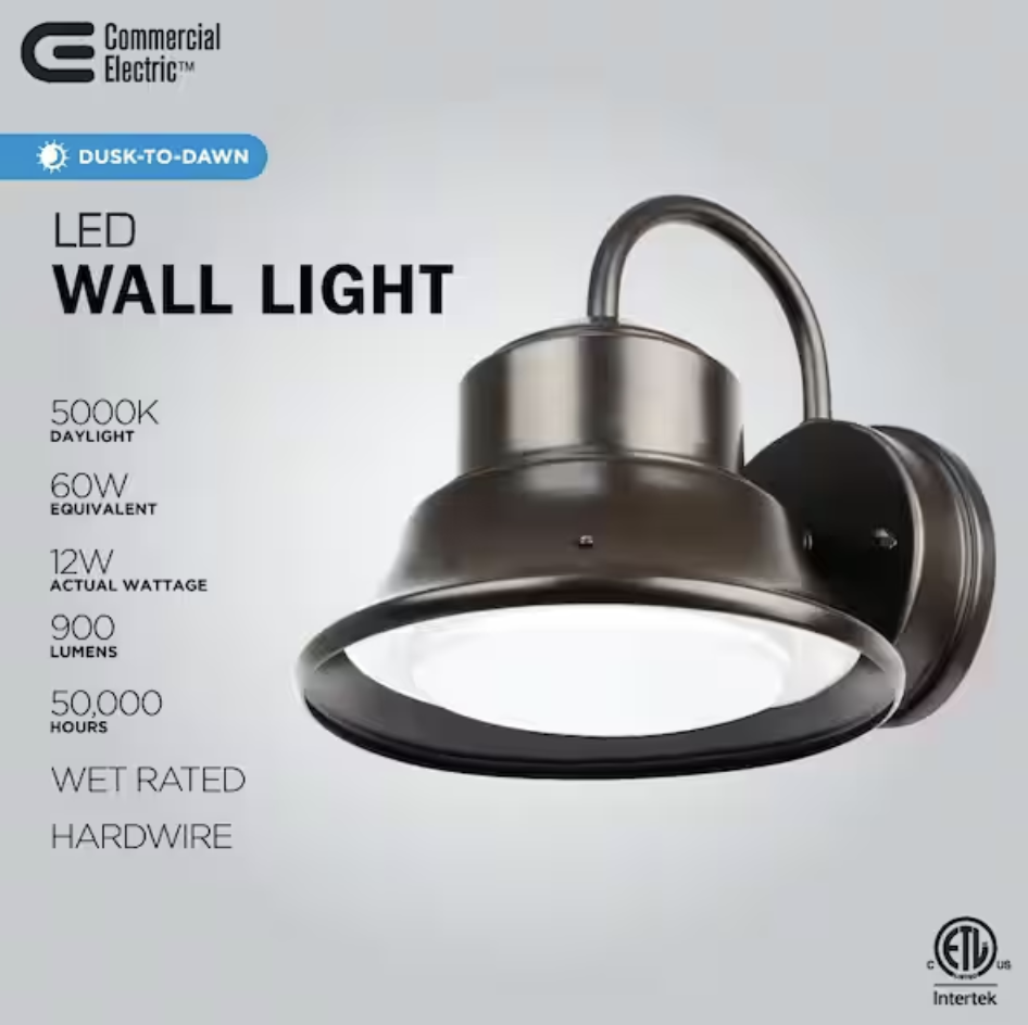 Commercial Electric 60-Watt Equivalent Integrated LED Bronze Dus