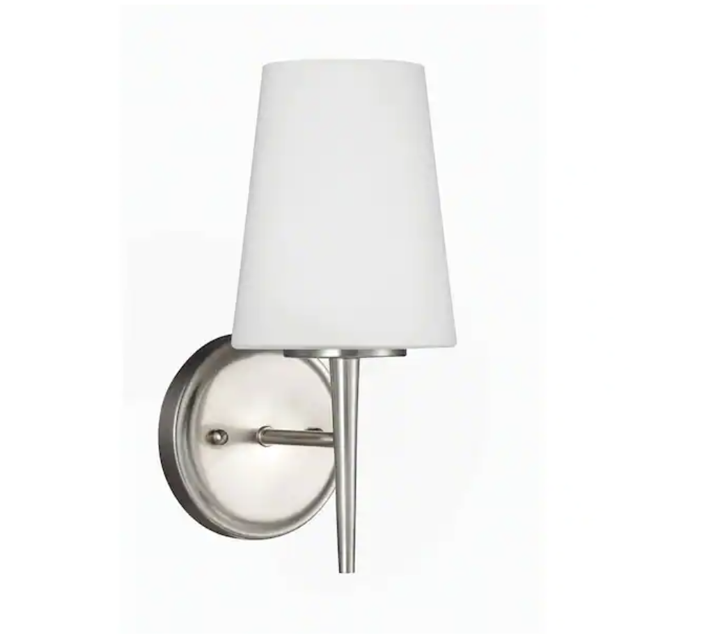 Driscoll 5 in. 1-Light Contemporary Modern Brushed Nickel Wall S