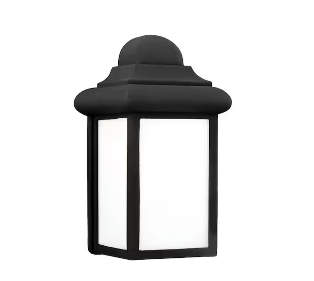 Mullberry Hill 1-Light Black Outdoor 8.75 in. Wall Lantern Sconc