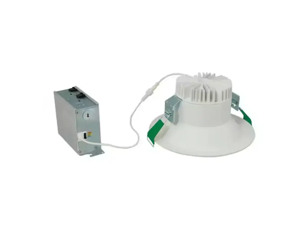 HALO LCR8 8 in. Soft White Selectable CCT Integrated LED Recessed Light with Round Surface Mount White Trim Retrofit Module